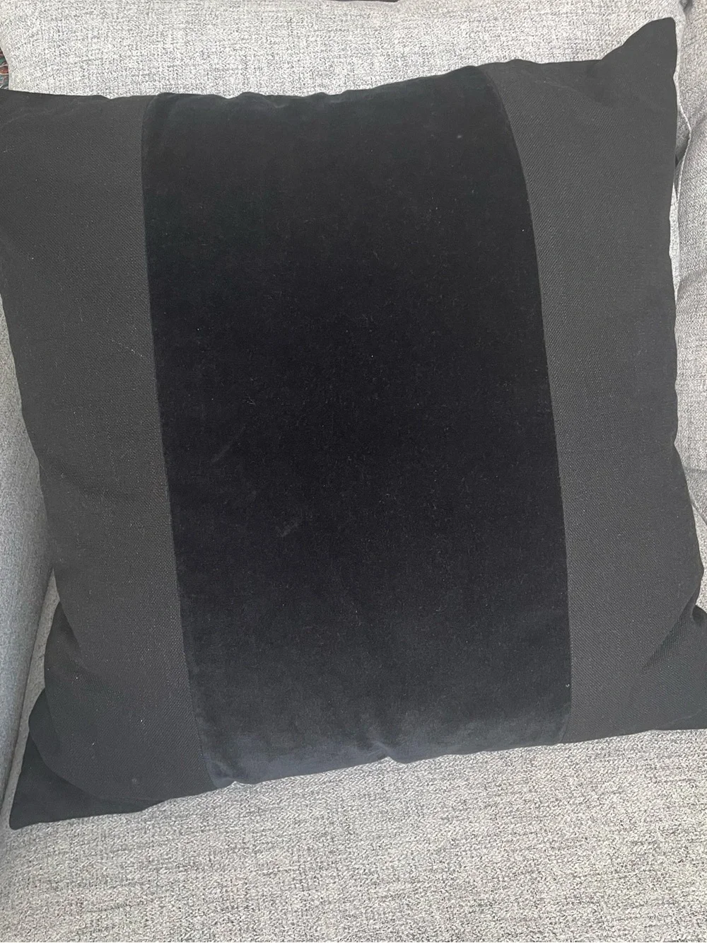 EUC Crosby St exclusively @Home Black Velvet Accent Pillow~#3 ~ 23&1/2” X 24”